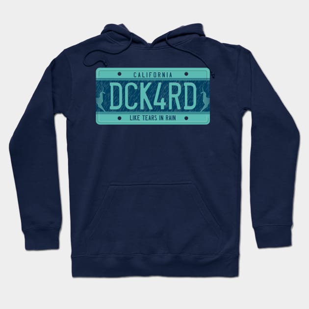 Deckard License Plate Hoodie by DCLawrenceUK